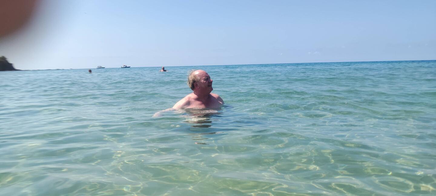 Vorgriff auf den Tag: baden im Meer am Nachmittag.