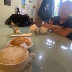 Coffe and Eccles cake at Portland basin