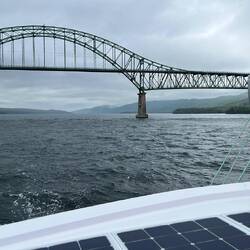 Twice over and twice under. Leaving the Bras d'Or Lake for good.