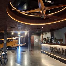 Inside Edwards winery - Brian Edwards also flew the tiger moth from UK to Australia, (honor his dad)