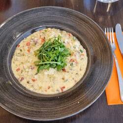 Mit einem sehr leckeren und absurd teuren Risotto
