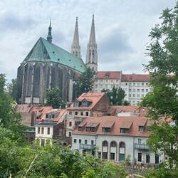 Blick auf Görlitz vom polnischen Ufer