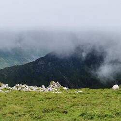 Dramatic view of path ridge down to Minfford