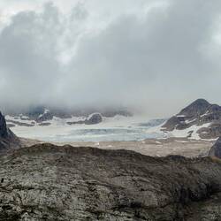 Receding glacier — on the way to Colle Santa Lucia, Italy.