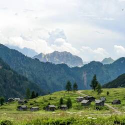 Driving in the Dolomiti — on the way to Colle Santa Lucia, Italy.