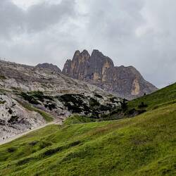Driving in the Dolomiti — on the way to Colle Santa Lucia, Italy.
