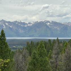 View from the top on the other side ... Jackson Lake w/Tetons in background
