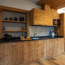Kitchen — compact but with all the amenities ... Cesa dele Angele — Colle Santa Lucia, Italy.