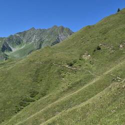 Lara on the trail in the distance
