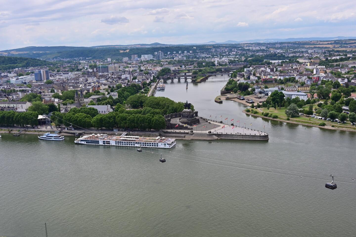 Deutsches Eck, from Ehrenbreitstein Fortress