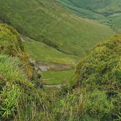 Sheer drop gap from Craig Portas into the Cwm