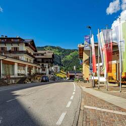 Main street in Colle Santa Lucia, Italy.
