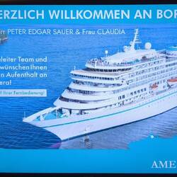 Der Startbildschirm auf unserer Kabine