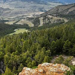 View from the lookout of the switchbacks below