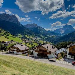 Looking down the valley as we make our way to the trail — Colle Santa Lucia, Italy.