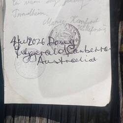 Entry in the pilgrim stamp book at Fransta this year