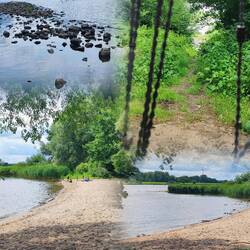 .... direkt an der Elbe die Badestelle mit Sandstrand
