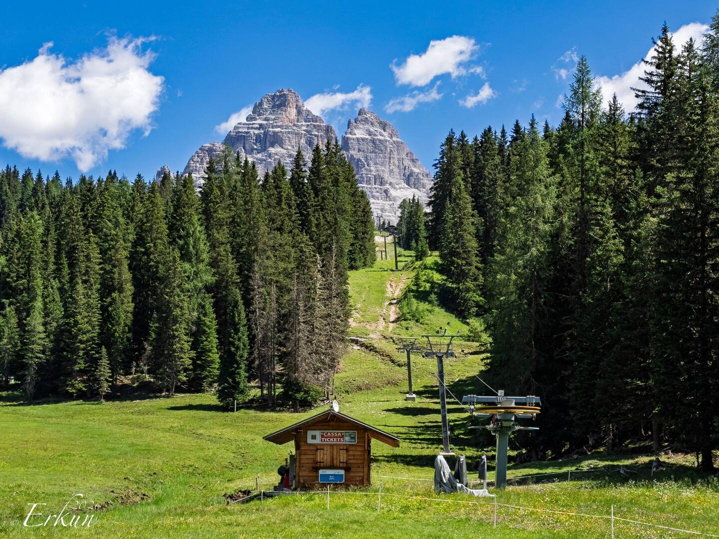 View from the parking lot where we left the car to ride Dolomiti Bus.