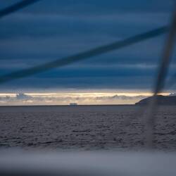An enormous iceberg at the horizon. Here at more than 6 NM distance.