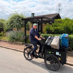 The Bellboy moving bags to the new accommodation
