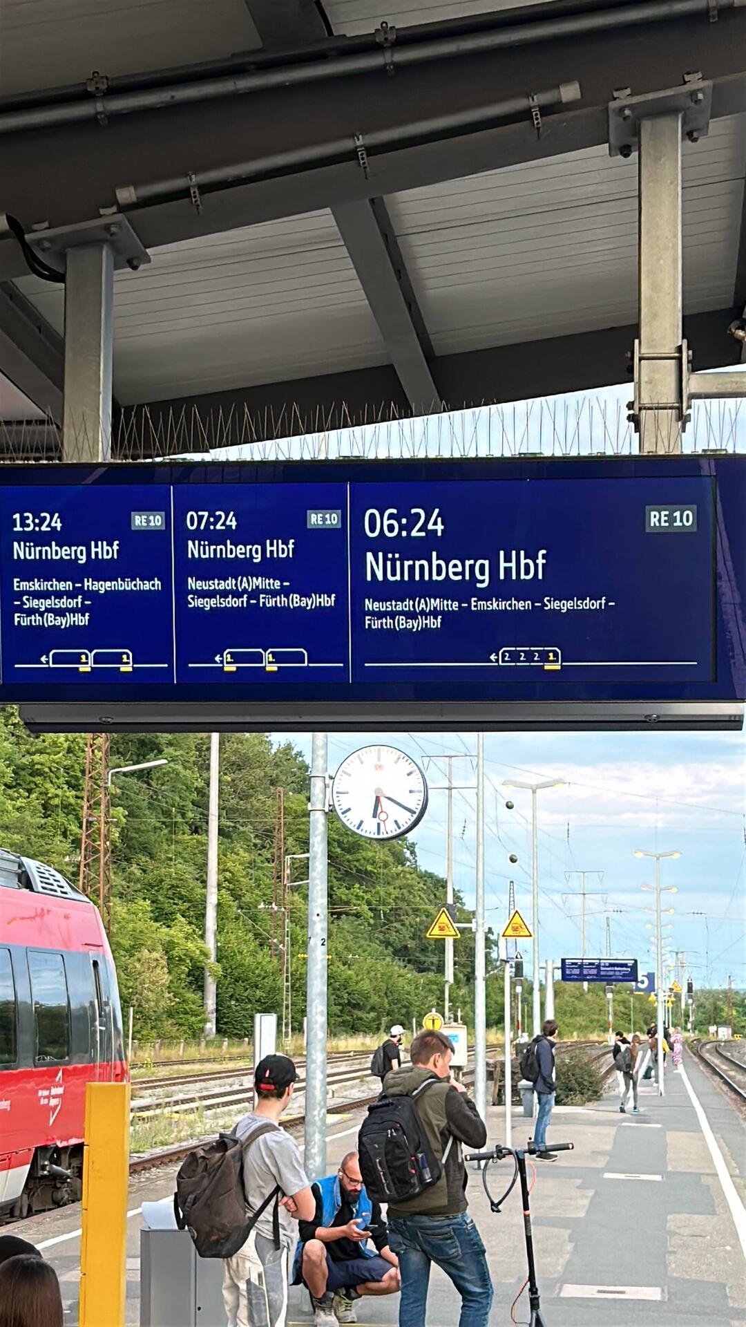 Pünktlich mit dem R10 nach Nürnberg