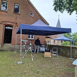Station astronomische Fernrohre am Pfarrhaus - das war ein Hobby von Pfr. Dr. Groß