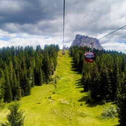 On our way up to Col dei Baldi — Civetta Ski Area.