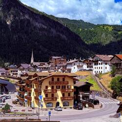 The village from the funivia — Alleghe, Italy.