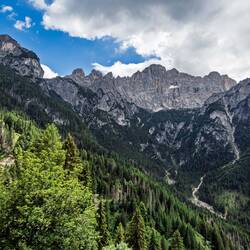 Monte Civetta (center) from the cableway on the way down to Alleghe.