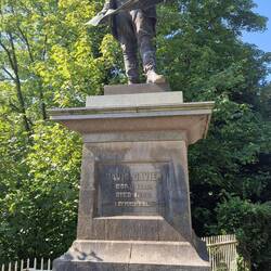 David Davies stature outside Llandina