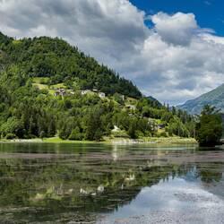 Along the lakefront promenade — Alleghe, Italy.