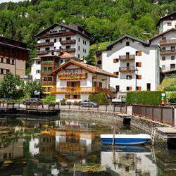Along the lakefront promenade — Alleghe, Italy.