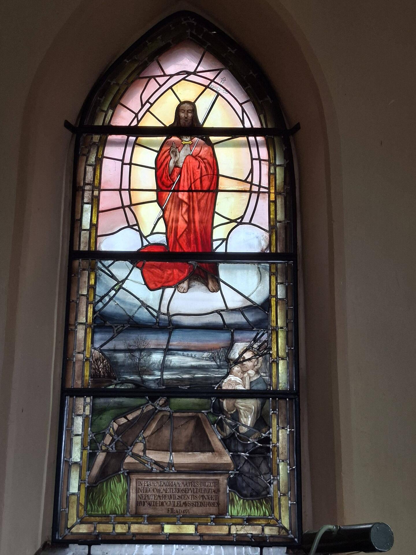 Das Fensterbild-Epitaph in der Kirche in Blüthen