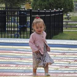 Loretta on the bounce pad