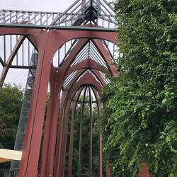 Auf diesen Turm konnte man hochklettern. Er war imposant anzuschauen.