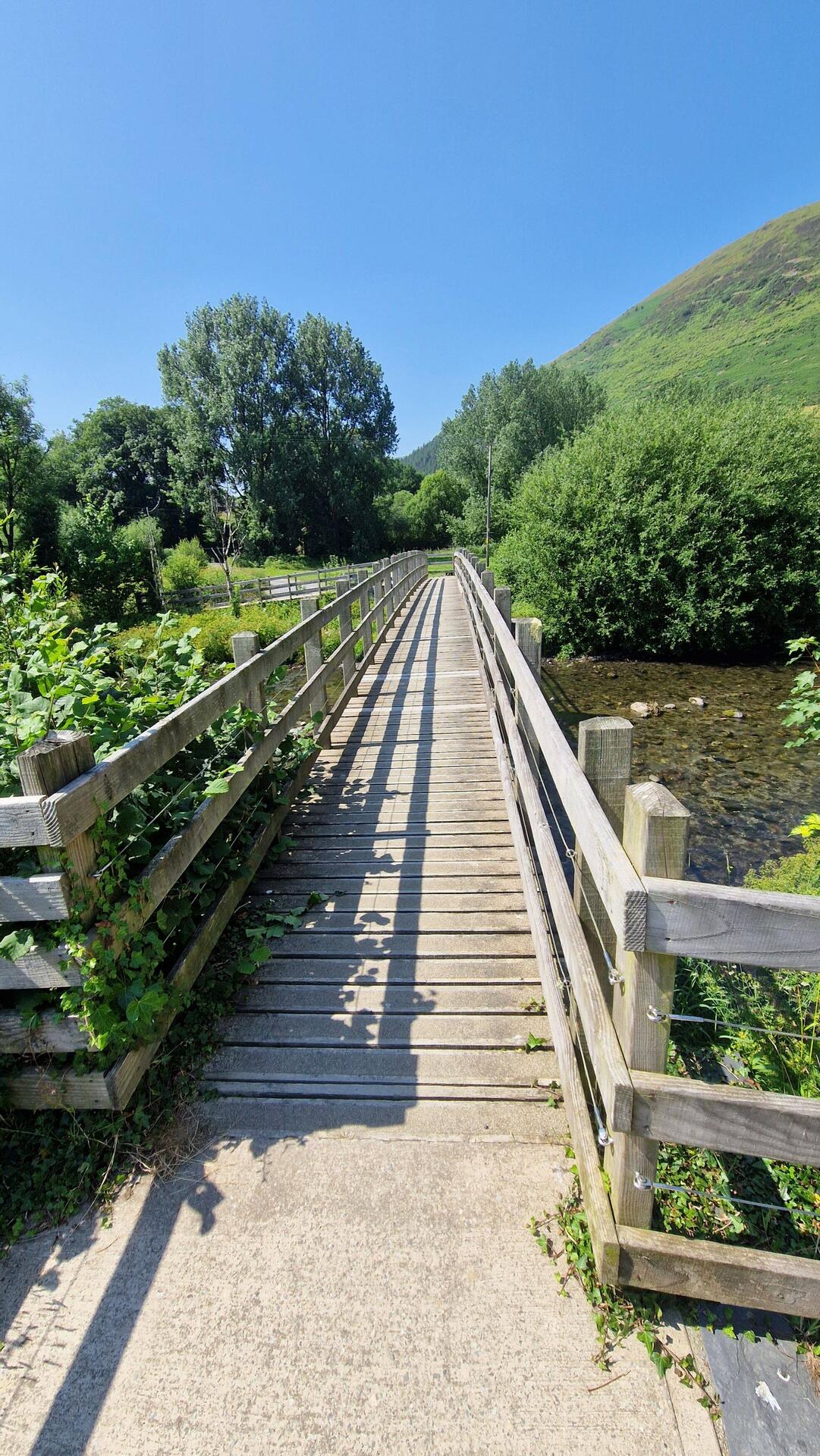 Footbridge over the afon Dyfi / river Dovey