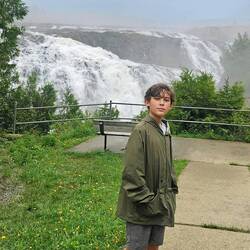 DJ in front of Magpie High Falls