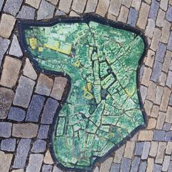 Map of Kutna Hora in the cobblestones