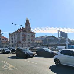 The entire old facade of the Prague train station