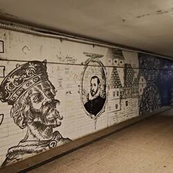 Train pedestrian underpass