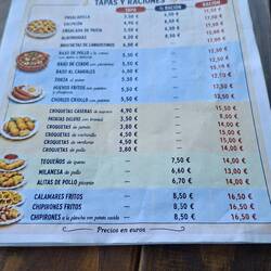 Dinner menu- I had the Chipirones...delicious!!!!