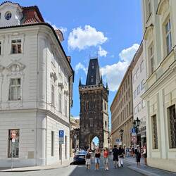 The Powder Tower that historically separated the Old Town from the New Town.