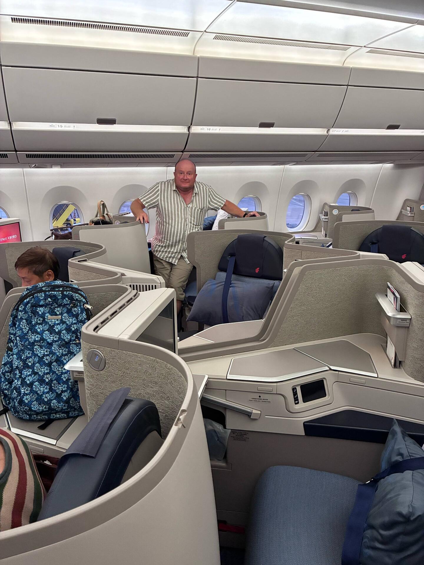 We were initially on opposite sides of the plane but it was quite empty so moved to adjoining seats