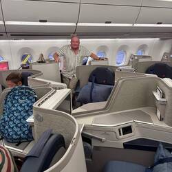 We were initially on opposite sides of the plane but it was quite empty so moved to adjoining seats