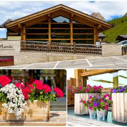 Ristorante da Aurelio ... we dined on the terrace on the left — Passo di Giau, Dolomiti.