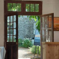 Looking into a gallery courtyard