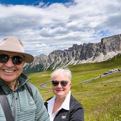 View from where we parked the car on the side of the road — Giau Pass, Dolomiti.