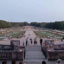 Outside, people were gathering in the gardens
