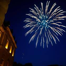 11pm and the fireworks explode