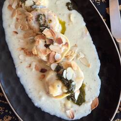 Ravioloni with Gorgonzola and sage. To. Die. For.